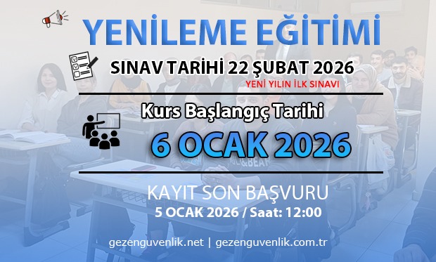 ŞUBAT 2026 SINAVI İÇİN YENİLEME EĞİTİMİ