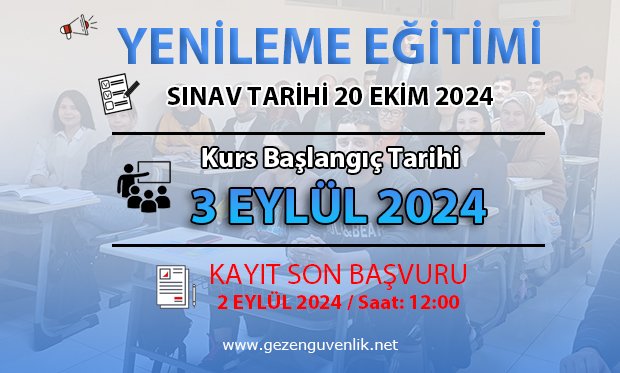 20 EKİM SINAVI İÇİN YENİLEME EĞİTİMİ